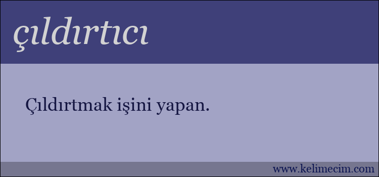 çıldırtıcı kelimesinin anlamı ne demek?