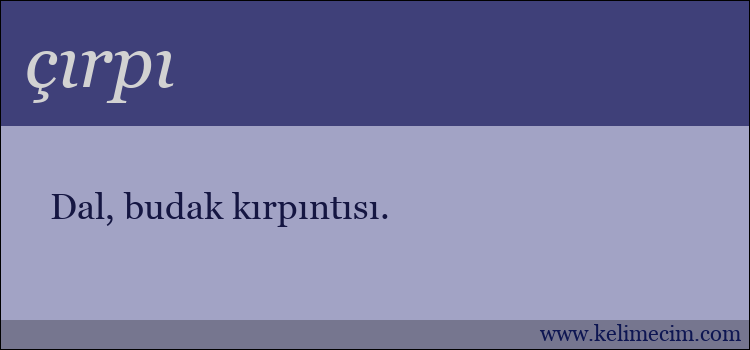 çırpı kelimesinin anlamı ne demek?