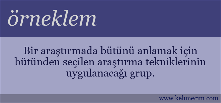 örneklem kelimesinin anlamı ne demek?