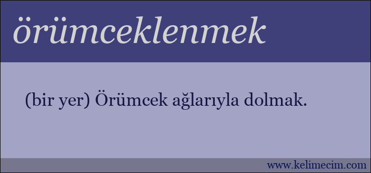 örümceklenmek kelimesinin anlamı ne demek?