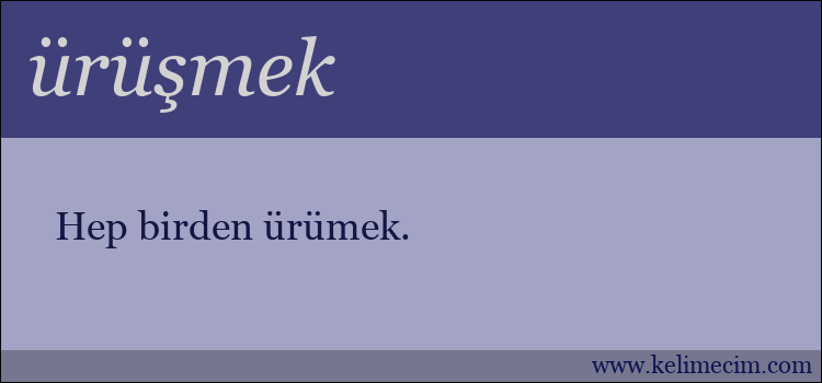 ürüşmek kelimesinin anlamı ne demek?