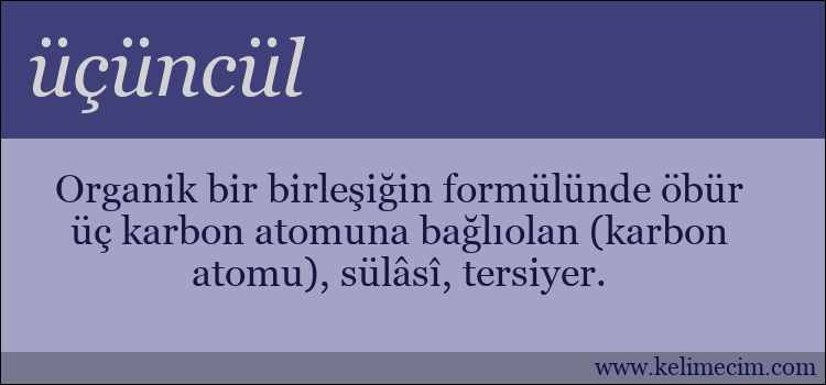 üçüncül kelimesinin anlamı ne demek?