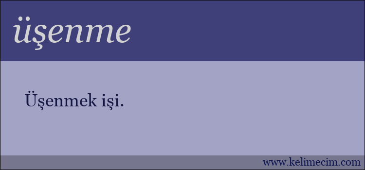 üşenme kelimesinin anlamı ne demek?