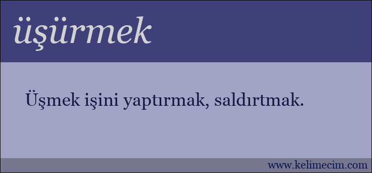 üşürmek kelimesinin anlamı ne demek?