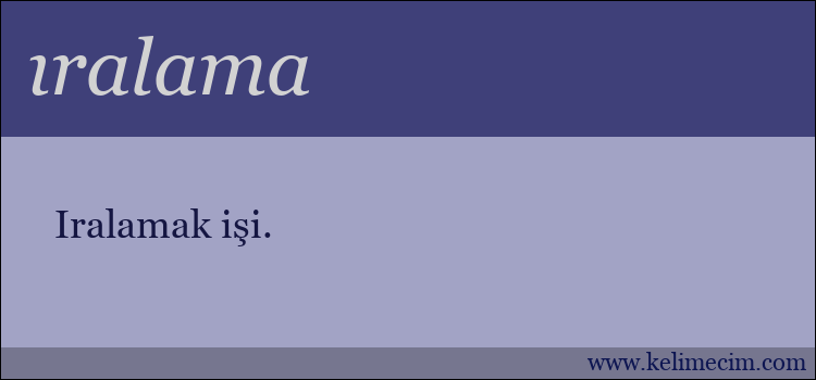ıralama kelimesinin anlamı ne demek?