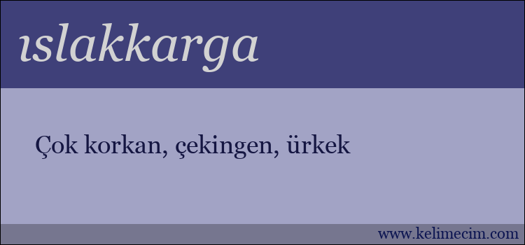 ıslakkarga kelimesinin anlamı ne demek?