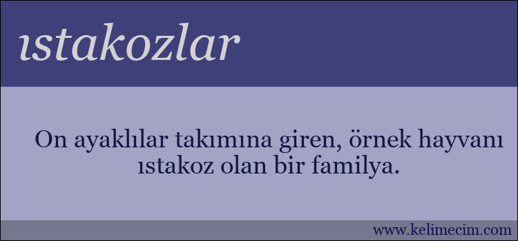 ıstakozlar kelimesinin anlamı ne demek?