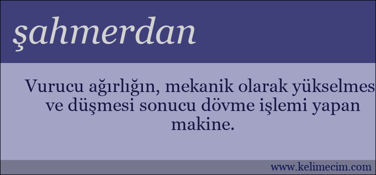 şahmerdan kelimesinin anlamı ne demek?