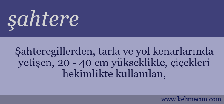 şahtere kelimesinin anlamı ne demek?