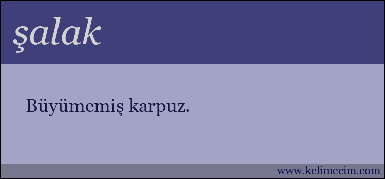 şalak kelimesinin anlamı ne demek?