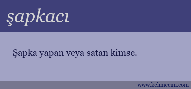 şapkacı kelimesinin anlamı ne demek?