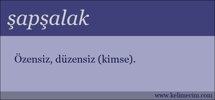 şapşalak kelimesinin anlamı ne demek?