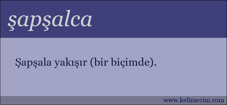 şapşalca kelimesinin anlamı ne demek?