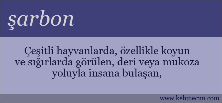 şarbon kelimesinin anlamı ne demek?