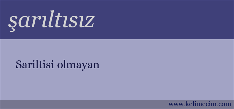 şarıltısız kelimesinin anlamı ne demek?