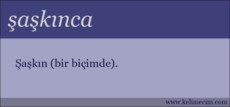 şaşkınca kelimesinin anlamı ne demek?