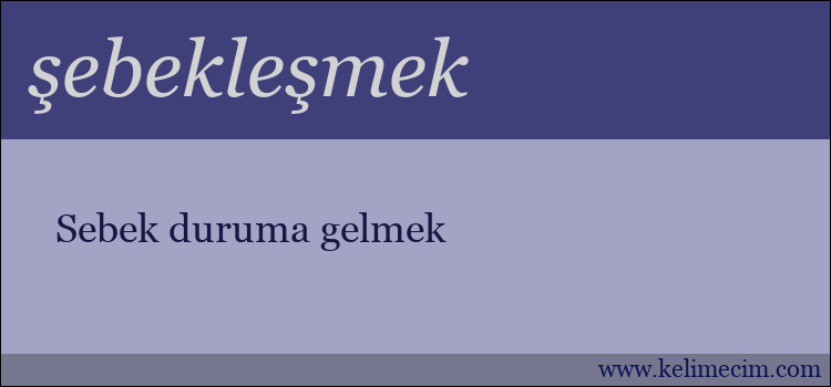 şebekleşmek kelimesinin anlamı ne demek?