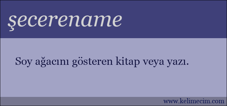 şecerename kelimesinin anlamı ne demek?