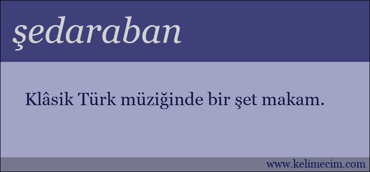 şedaraban kelimesinin anlamı ne demek?