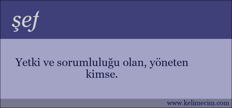 şef kelimesinin anlamı ne demek?