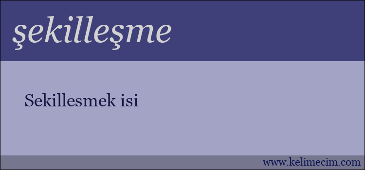 şekilleşme kelimesinin anlamı ne demek?