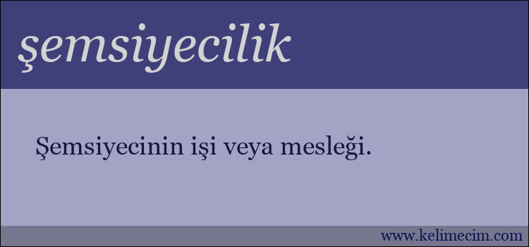 şemsiyecilik kelimesinin anlamı ne demek?