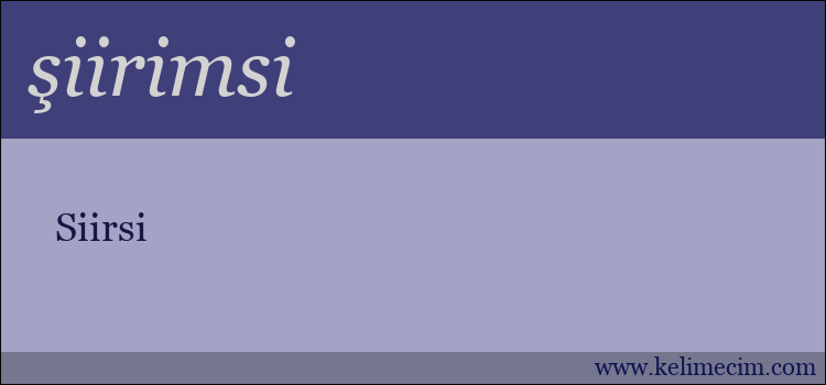 şiirimsi kelimesinin anlamı ne demek?