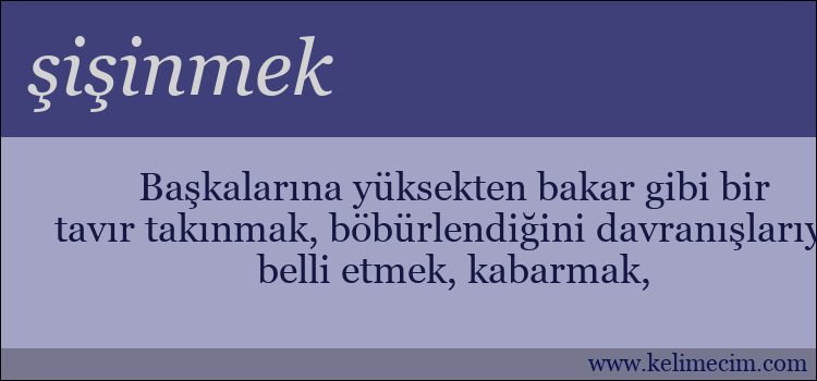 şişinmek kelimesinin anlamı ne demek?