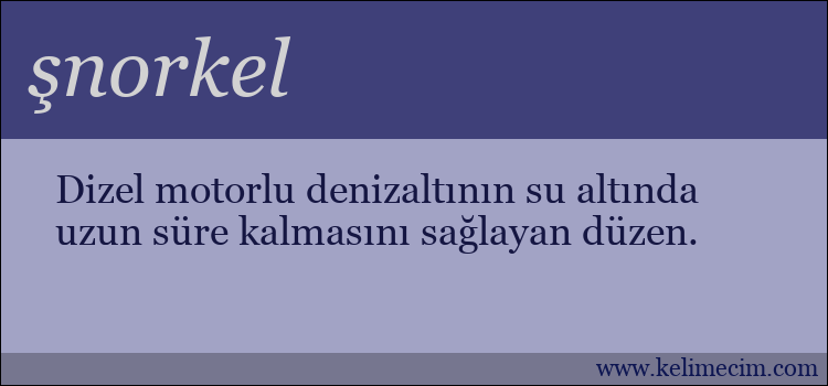 şnorkel kelimesinin anlamı ne demek?