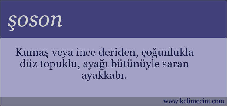 şoson kelimesinin anlamı ne demek?