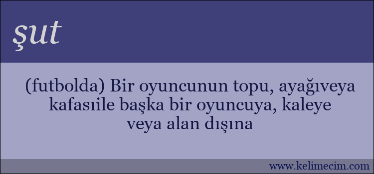 şut kelimesinin anlamı ne demek?