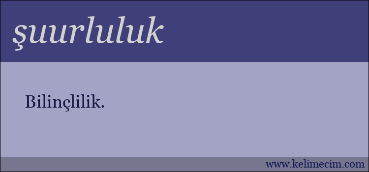 şuurluluk kelimesinin anlamı ne demek?